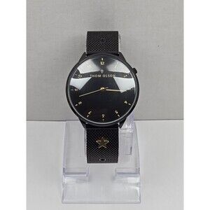 Thom Olson CBTO002 Night Dream Black Mesh Charm Watch 40mm Quartz New Battery